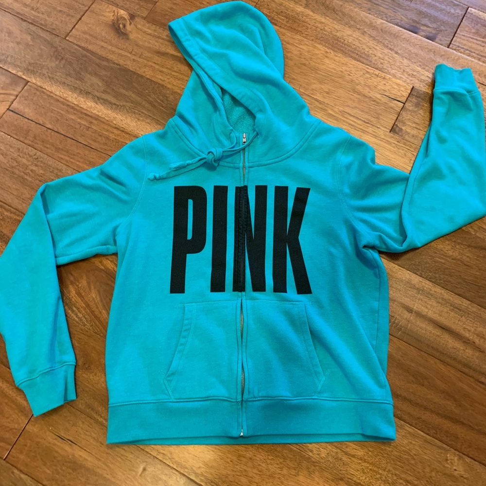 PINK Teal Hoodie Size L